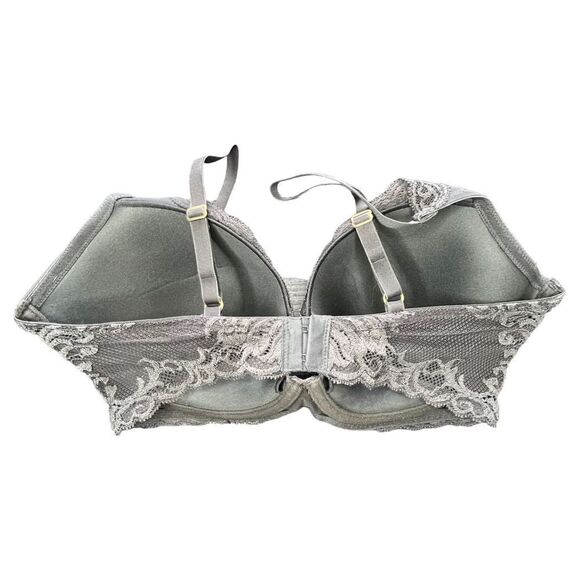 Natori Dark Grey Padded Underwire Bra With Lace Around Trim and Back - Picture 3 of 4